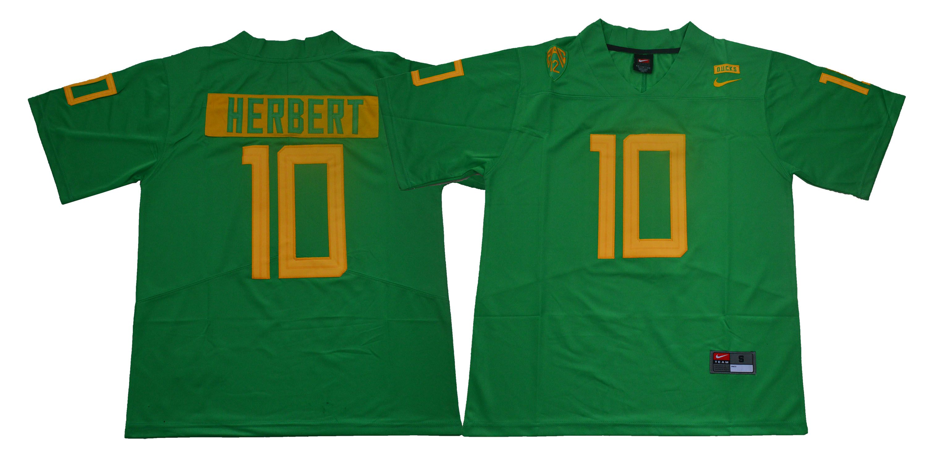 Men Oregon Ducks #10 Herbert Green Legendary Edition Nike NCAA Jerseys